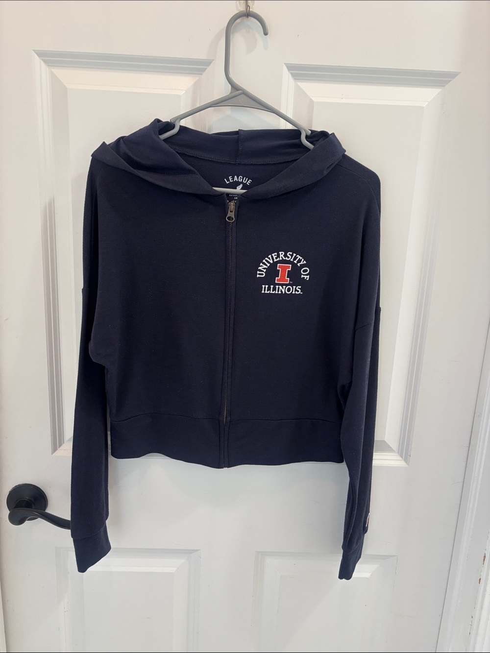 League Navy University of Illinois Zip Hoodie with Logo
